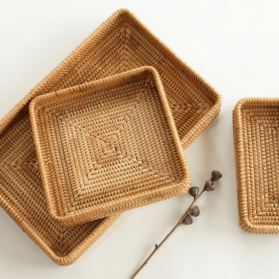 Bathroom Storage Organizer Basket Bin Toilet Paper Basket Storage Basket for Toilet Tank Top Decorative Basket for Closet, Bedroom, Bathroom, Entryway, Office,8.3*8.3*1.7