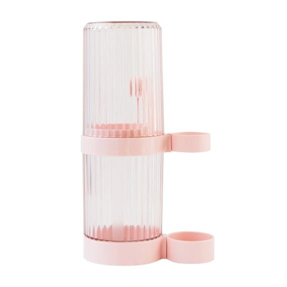 Bathroom Storage Organizer Stand with Toothbrush Cups and Transparent Lid for Electric Toothbrushes, Toothpaste, and Makeup Brushes