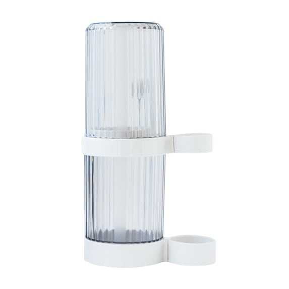 Bathroom Storage Organizer Stand with Toothbrush Cups and Transparent Lid for Electric Toothbrushes, Toothpaste, and Makeup Brushes