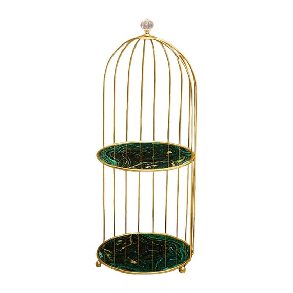 Bathroom Storage Rack Vanity Tray Desktop Pantry Counter Birdcage Makeup Organizer Shower Shelf for Shampoo Bedroom Perfumes Farmhouse Peacock .8x19in