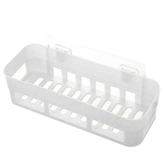 Bathroom Storage Rack Wall Mounted Bathroom Punch-Free Storage Rack, Adhesive Bathroom Shelf Stick on Bathroom Kitchen Storage Organizer Suction Shower Shelf Wall with Phone Holder No Drilling