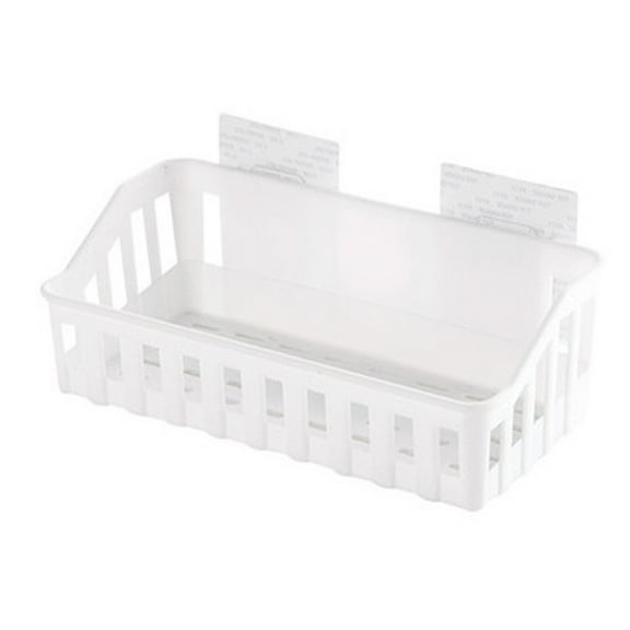 Bathroom Storage Rack Wall-Mounted Storage Box, No Need To Drill Holes, Can Store Shower Gel, Shampoo And Toilet Paper Holder, Space-Saving Bathroom Basket, 10.63X4.33X3.54 Inches,White.