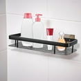 thumbnail image 1 of Bathroom Storage Rack, Wall Mounted Toiletries Organizer, Adhesive No Drill Shower Shelf Large Capacity Kitchen Spice Rack, Black, 1 of 3