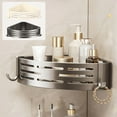 thumbnail image 1 of Bathroom Storage Shelf Corner Organizer | Plastic Shower Rack, Gray or White | Wall Mount Rustproof, Draining Bathroom Shelves for Toilet Tank, Kitchen, Laundry,Large Capacity, Easy Install, 1 of 7
