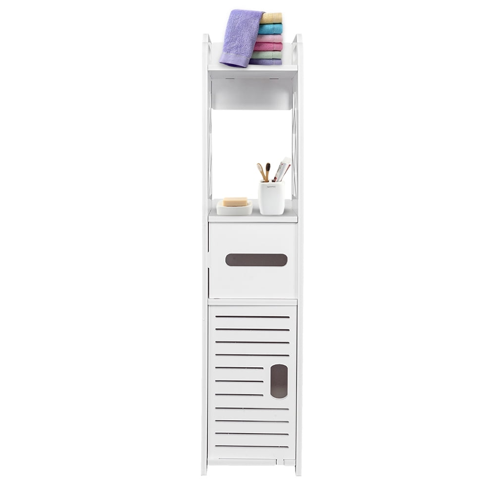 Bathroom Storage Shelf Drawer Multi Compartment Organizer Water Proof Anti Decay Anti Rot White