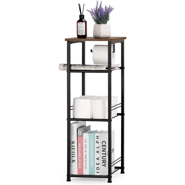 Bathroom Storage Shelf Freestanding 4 Tier Small Shelving Unit