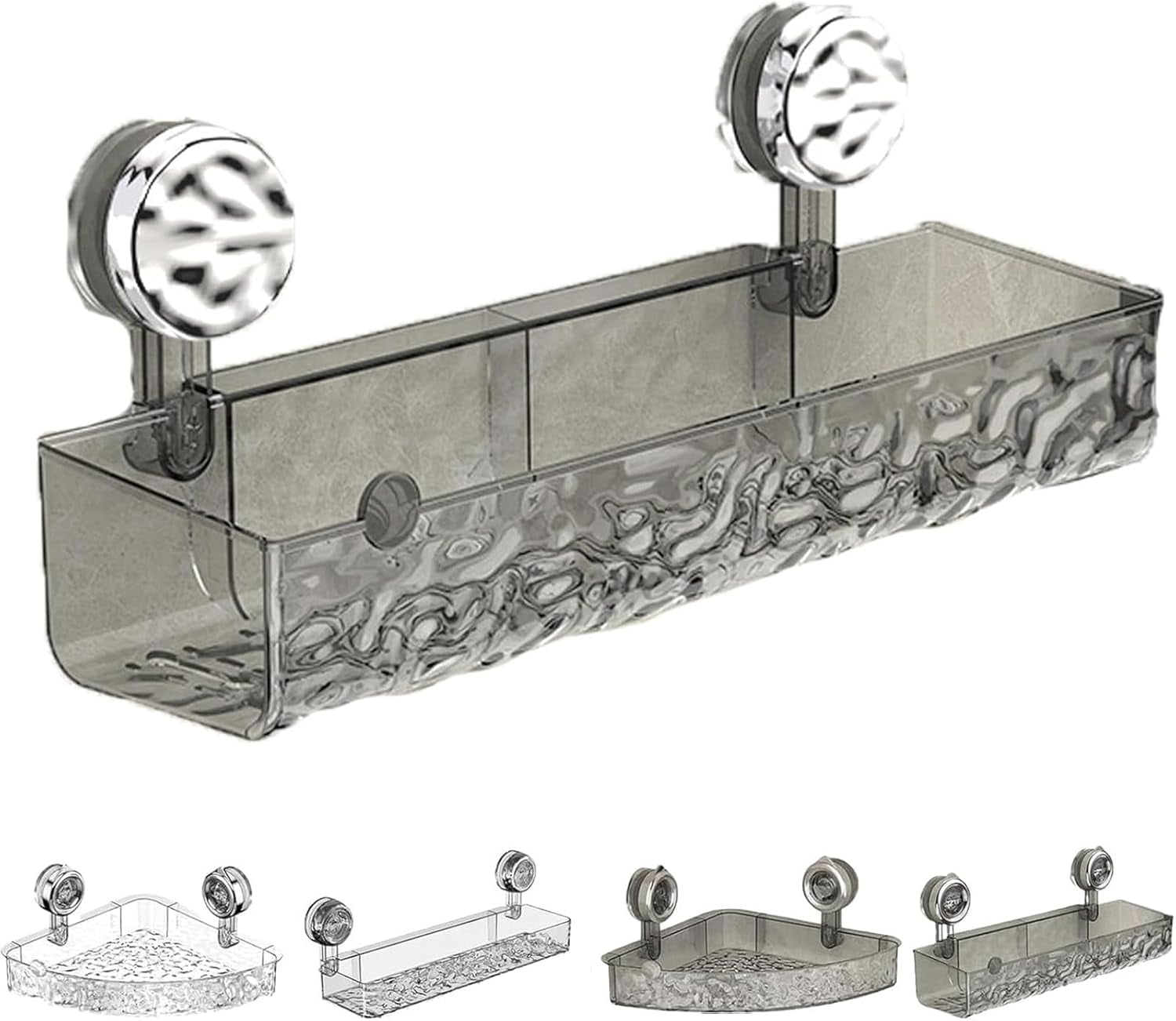 Walnut Suction Cup Bathroom Shelf,No-Drill Bathrooms Kitchen