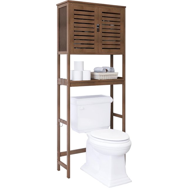 Bathroom Storage Shelf with Bamboo OverTheToilet Organizer