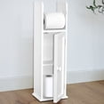 thumbnail image 1 of Bathroom Storage Unit with Cupboard and Toilet Paper Dispenser, 1 of 4