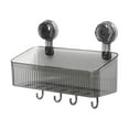 thumbnail image 1 of Bathroom Suction Cup Rack, Ongmies Clear Shower Caddy Suction Cup Plastic Shower Basket Organizer No Drilling Removable Shower Shelf for Bathroom Storage & Kitchen One Second Installation Rustproof, B, 1 of 9