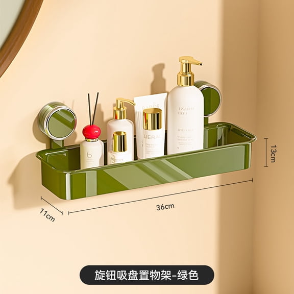 Bathroom Suction Cup Triangle Storage Rack Vintage Style Wall-Mounted No-Drill Makeup Organizer Bathroom Storage Shelf
