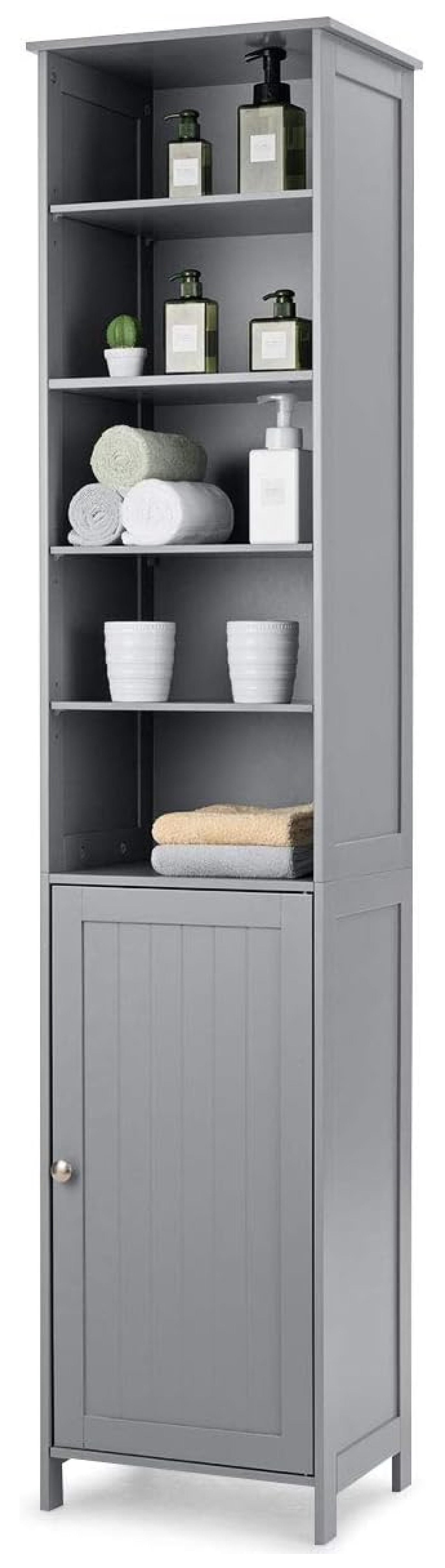 Bathroom Tall Cabinet, Bathroom Floor Storage Cabinet with Five-tier ...