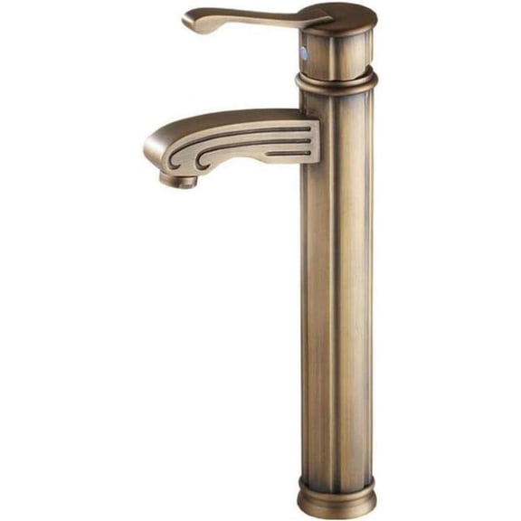 Bathroom Taps Tall Antique Basin Taps for Bathroom brass Raised Basin Faucet Hot and Cold Above Counter Basin Bathroom Faucet