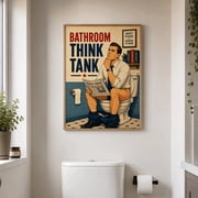 Bathroom Think Tank Poster | Funny Bathroom Wall Art | Toilet Humour Print | Retro Bathroom Decor | Man Cave Bathroom Art | Toilet Poster, Poster Only