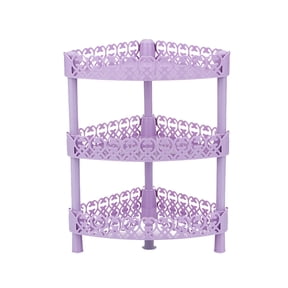 Three-Tier Plastic Corner Storage Shelf Rack Organizer for Bathroom, Kitchen, Home - , Multi-Purpose Desk Stand