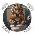 thumbnail image 1 of Bathroom Tiger Round Tablecloth for 36-44 Inch Tables, Fitted Table Cover with Elastic Edge, Toilet Animals Vintage Waterproof Outdoor Table Cloth Protector for Patio Garden Dinner Picnic, 1 of 1
