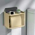thumbnail image 1 of Bathroom Tissue Holder, Toilet Paper Dispenser, Wall Mounted Plastic Storage Box, Translucent Cabinet, Non Perforated Roll Box for Home Office, 1 of 6