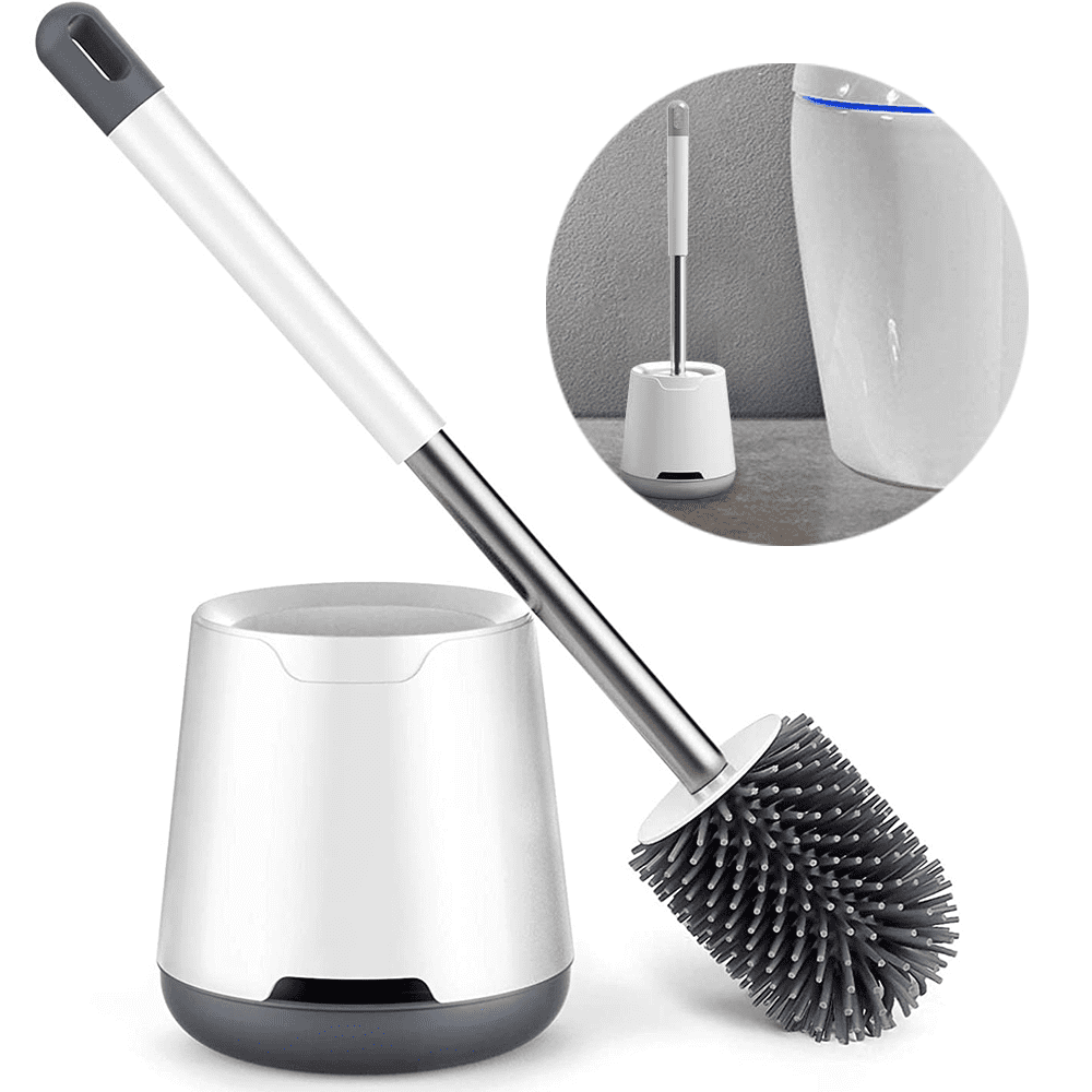 Bathroom Toilet Brush and Holder Set, Toilet Bowl Cleaner Brush with ...