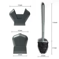 thumbnail image 1 of Bathroom Toilet Brush and Holder Set, Toilet Bowl Cleaner Bendable Tongue-shaped Silicone Brush Head Anti Splash Bristles, Self Closing Quick Drying Holder in Black, 1 of 4