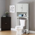 thumbnail image 1 of Bathroom Above Toilet Cabinet, White MDF Storage Cabinet, Bathroom Storage Space Saver with Adjustable Shelf & Double Door Cabinet, Over The Toilet Storage for Bathroom, K3780, 1 of 11