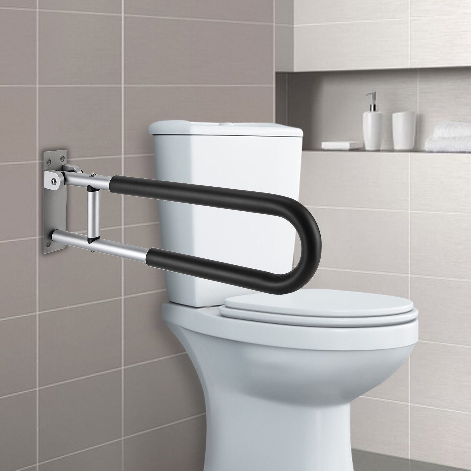 Folding Handicap Grab Bars Rails Toilet Handrails Bathroom Support ...