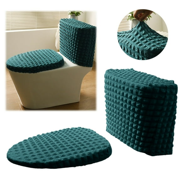 Bathroom Toilet Mat Polyester, Toilet Mat 1 Split Toilet Cover Two-Piece Set (Multi-color-One Size)