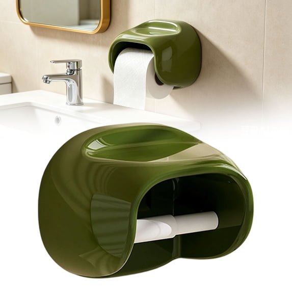 Bathroom Toilet Paper Holder, Paper Towel Holder Wall Mount, Adhesive Toilet Paper Holder Tissue Holder for Bathroom, Wall Toilet Paper Holder No-Drill Bathroom Tissue Dispenser 1Pcs