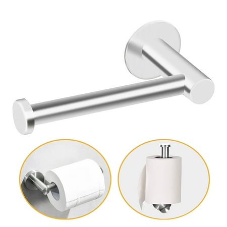 Bathroom Toilet Paper Holder Self Adhesive, EEEkit Brushed Nickel SUS304 Stainless Steel Wall Mount Toilet Paper Roll Holder, Half Open Round Tissue Roll Dispenser for Bathroom, Washroom, Silver