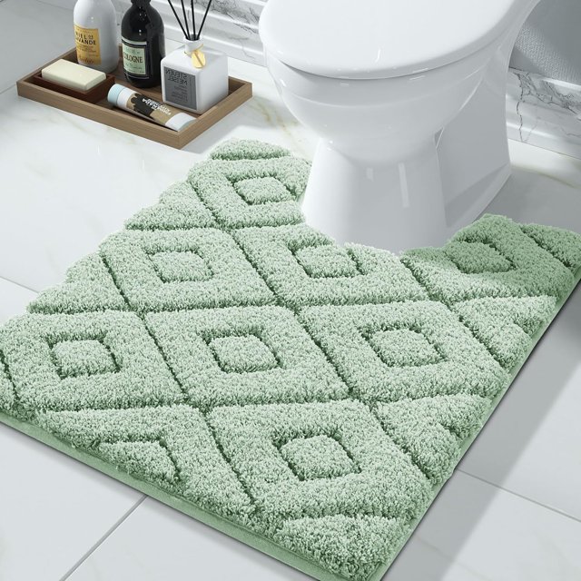 Bathroom Toilet Rug, Fluffy Thick Bathroom Mat for Toilet Mat, Non Slip