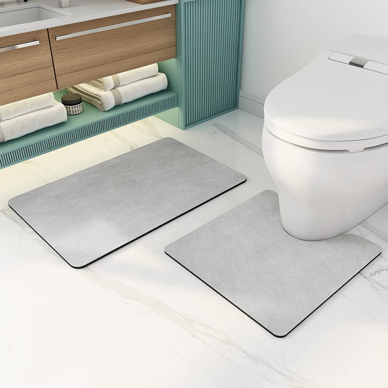 Grey Bathroom anti-skid mat Shower room Bathroom foot mat Silk ring Toilet  bathroom waterproof floor mat 1pc