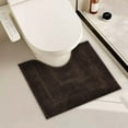 thumbnail image 1 of Bathroom Toilet Rugs U Shaped, Bath Mats for Bathroom, Bath Rugs Non Slip Washable, Absorbent Microfiber Toilet Mat, 16" x 20",Coffee, 1 of 6