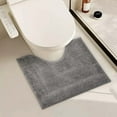 thumbnail image 1 of Bathroom Toilet Rugs U Shaped, Bath Mats for Bathroom, Bath Rugs Non Slip Washable, Absorbent Microfiber Toilet Mat, 16" x 20", Gray, 1 of 5