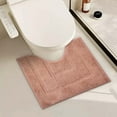 thumbnail image 1 of Bathroom Toilet Rugs U Shaped, Bath Mats for Bathroom, Bath Rugs Non Slip Washable, Absorbent Microfiber Toilet Mat, 16" x 20", Pink, 1 of 6