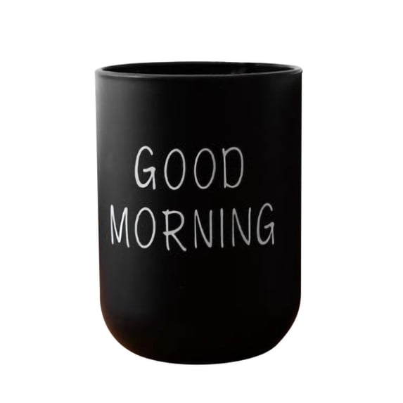 Bathroom Toothbrush Circular Cup Simple Plain Couple Tooth Cup Good Morning Design Lightweight Durable Plastic Rinse Cup for Home Travel Camping, 1 Cup