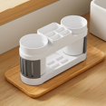 thumbnail image 1 of Bathroom Toothbrush Holder with Cup, Compact Countertop Organizer for Toothpaste & Brushes, Simple Plastic Tray ,bathroom organizers, toothbrush stand,WH2,1PC,Kitecy, 1 of 6