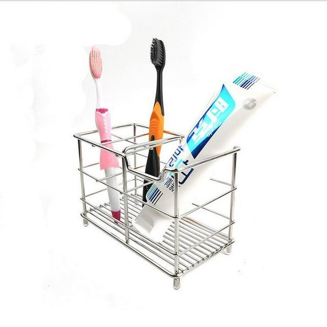 Bathroom Toothbrush Toothpaste Holder Razor Stand Lattice Stainless ...