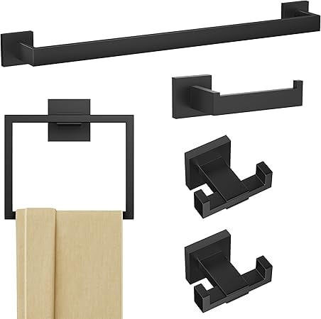 Bathroom Towel Bar Set 24 inch Matte Black SUS304 Stainless Steel