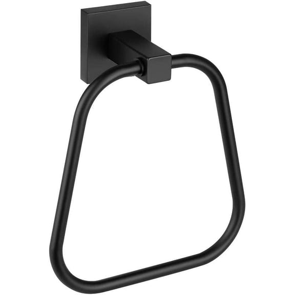 Bathroom Towel Holder Round Black Rustic Hand Towel Ring Wall Mount Heavy Duty Bath Towel Rack SUS304 Stainless Steel Towel Hanger Bathroom Accessories Matte Black