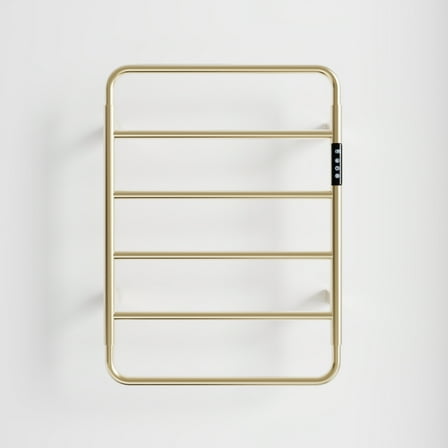 Bathroom Towel Rack 18.7" Heated Towel Rack for Bathroom,Wall Mounted with Intelligent Touch Screen Timer, 6-Bar Towel Warmer, 304 Stainless Steel Polished, Plug-in/Hard-Wired,Bathroom Mirror