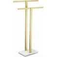 thumbnail image 1 of Bathroom Towel Rack 2-Tier Standing Towel Racks with Marble Base, Stainless Steel Freestanding Towel Bars, Thicken Steady Design, Brushed Gold THS0001-BG, 1 of 4