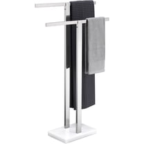 Bathroom Towel Rack 2-Tier Standing Towel Racks with Marble Base, Stainless Steel Freestanding Towel Bars, Thicken Steady Design, Polished Chrome THS0001-CH