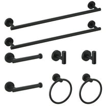 Bathroom Towel Rack 8-Pieces Black Bathroom Accessories Set, Stainless Steel Bathroom Hardware Set, Bath Towel Bar Set, Towel Racks for Bathroom Wall Mounted.,Bathroom Mirror