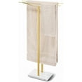 thumbnail image 1 of Bathroom Towel Rack Freestanding Floor Stand: Gold 36in 2‑Bar Weighted Marble Base Towel Holder, Rustproof 304 Stainless Steel Drying Rack for Bath&Hand Towels, No‑Drill Slim Organizer, Spa Pool, 1 of 17