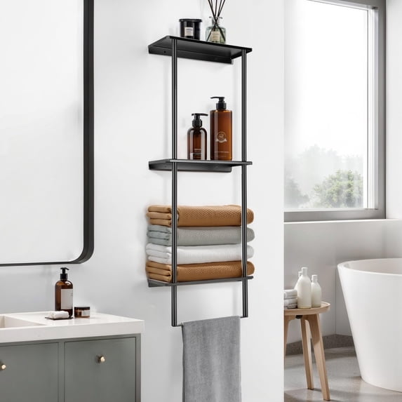 Bathroom Towel Rack, Towel Storage for Bathroom, 3 Tier Towel Rack with ...
