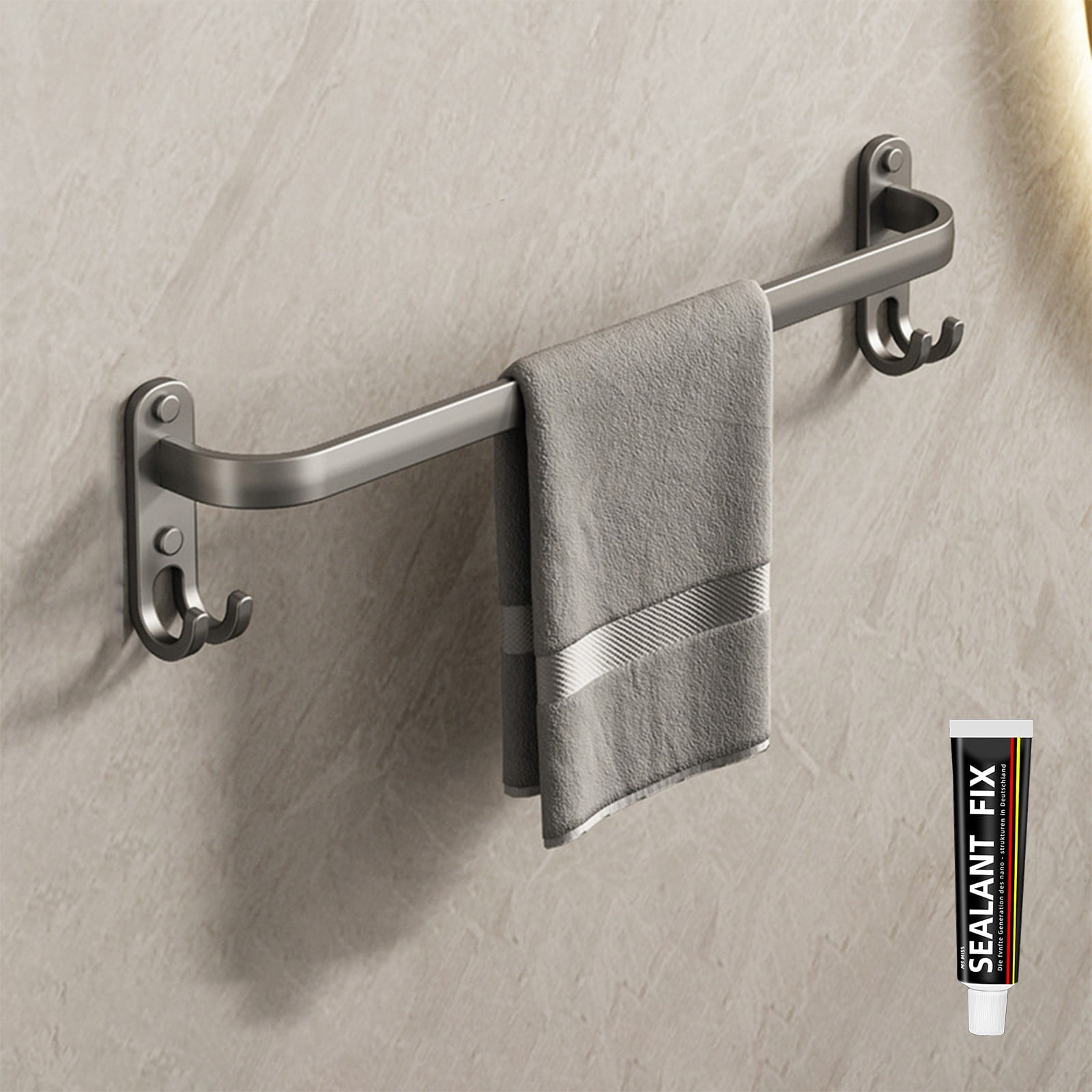 Bathroom Towel Rack Wall Mount Towel Shelf with Hook Premium Stainless ...