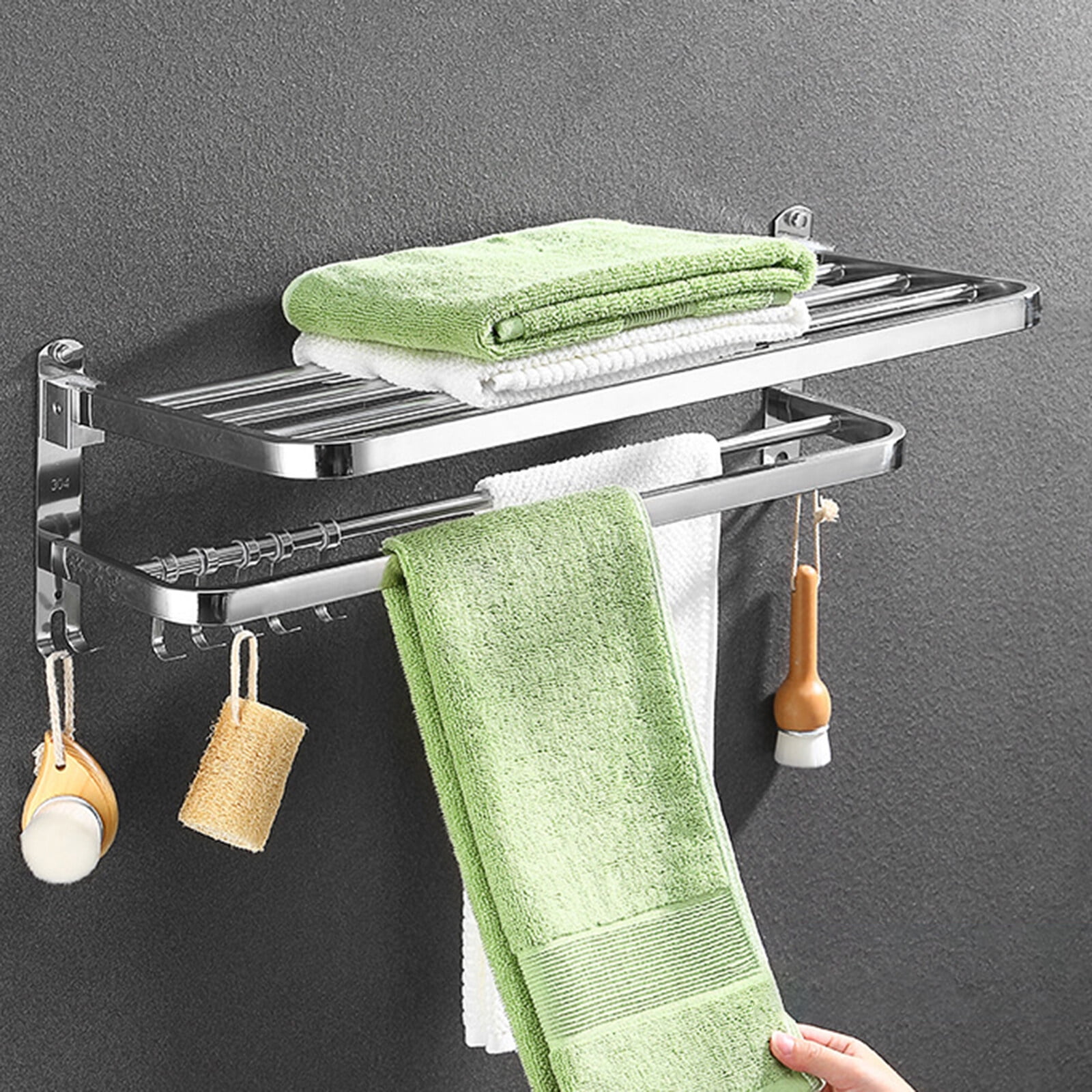 Bathroom Towel Rack with Towel Bar Holder 23.6in Towel Shelf Bathroom