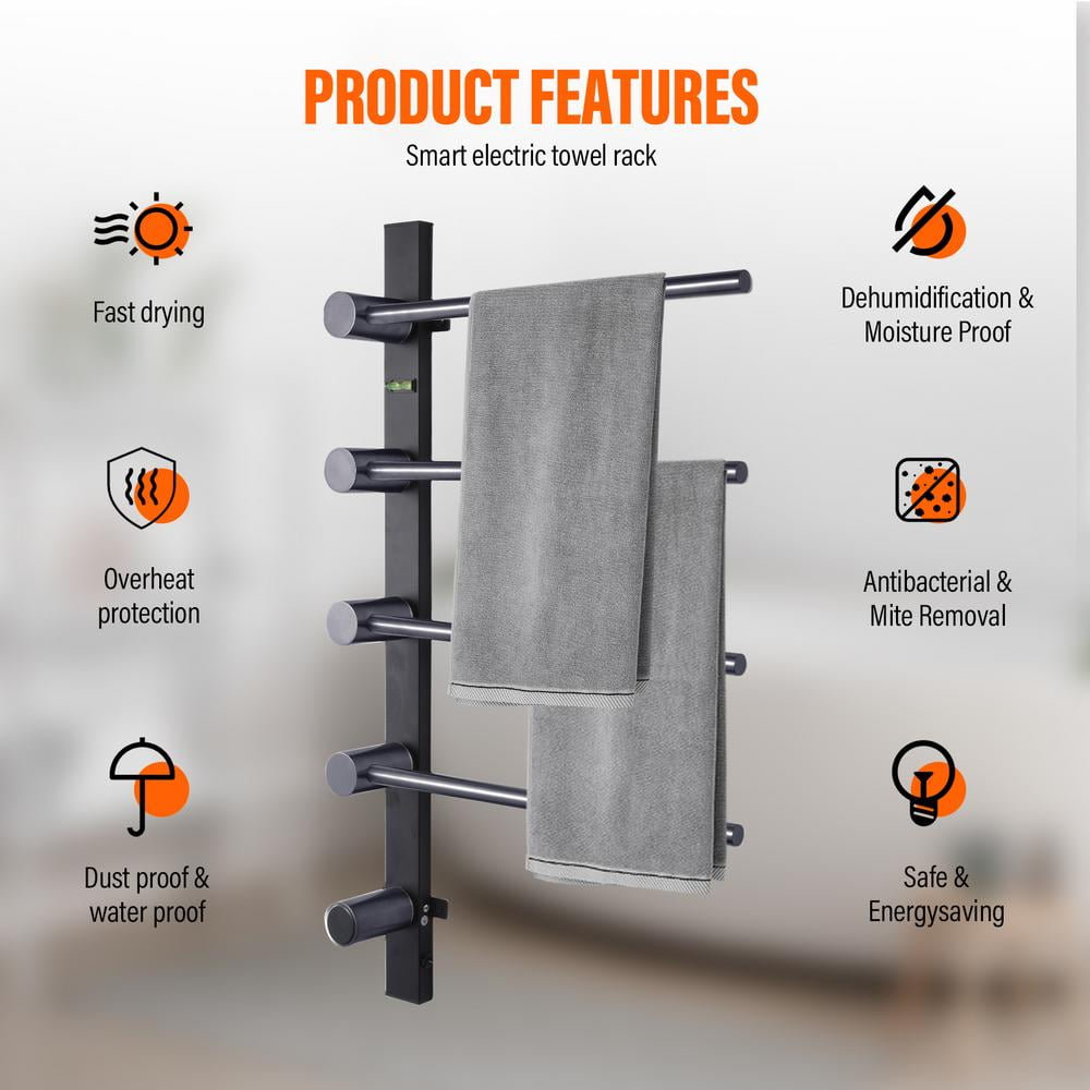 Bathroom Towel Warmer Rack 4 Bar Stainless Steel Heated Towel Rack ...