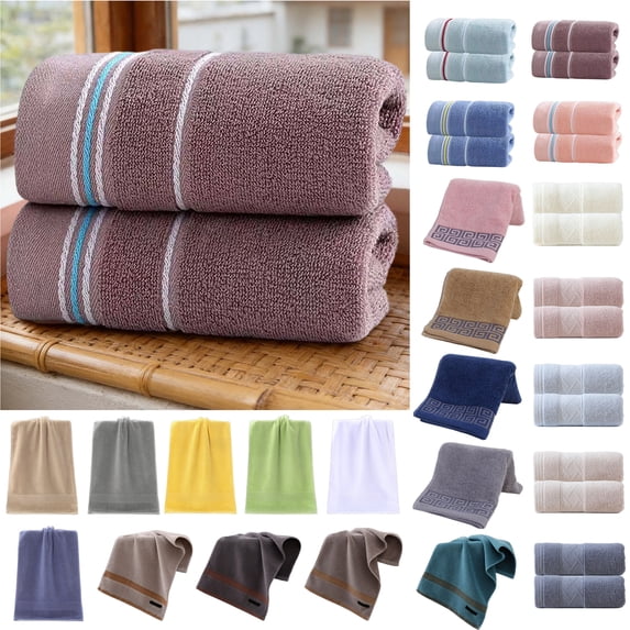 Towels Bath Large Cotton Towels Highly Absorbent And Softs Towels for Bathroom Hands Towels Face Towels Bath, Purple