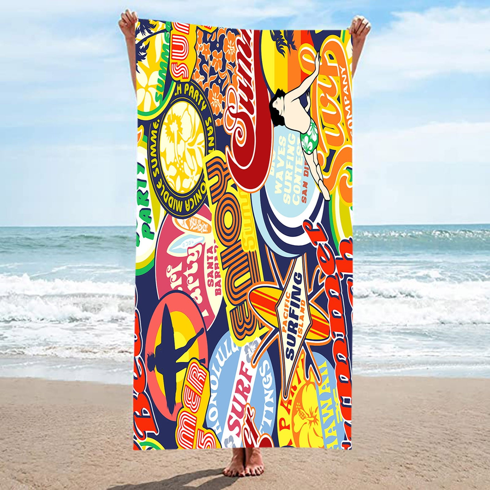 Bathroom Towels Microfiber Beach Towel LIGHT Bohemian African Pattern