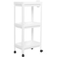 thumbnail image 1 of Bathroom Tower Shelf Plastic Freestanding Storage Rack Organizer Multifunctional Shelving Unit Shelves for Living Room Bedroom Kitchen White 3 Layers, 1 of 3
